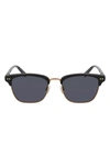 Shinola Men's Runwell 52mm Square Browline Sunglasses In Black/gray Solif