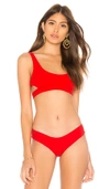 Bond Eye Heatwave Rib Crop Bikini Top In Red