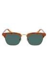 Shinola Men's Runwell 52mm Square Browline Sunglasses In Honey Tortoise