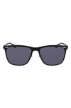 Shinola Arrow Rectangular Sunglasses, 55mm In Matte Black