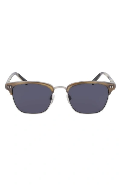 Shinola Men's Half-rim Square Sunglasses In Beige/gray Solid