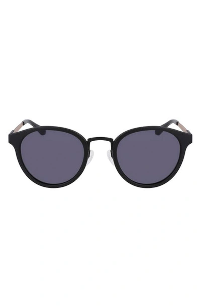 Shinola Men's Round Acetate Sunglasses In Matte Black/gray Solid