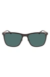 Shinola Arrow 55mm Rectangular Sunglasses In Gray/green Solid