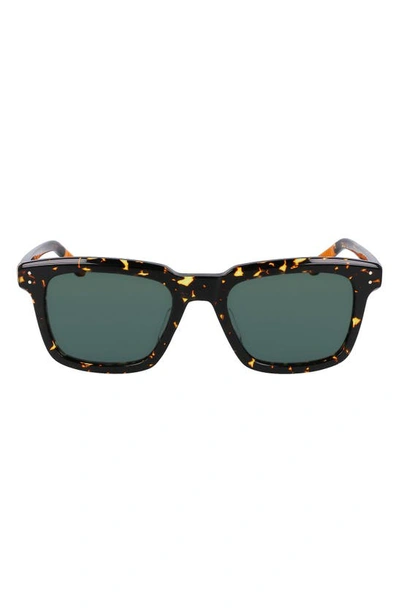 Shinola Monster 54mm Rectangular Sunglasses In Brown/green Solid