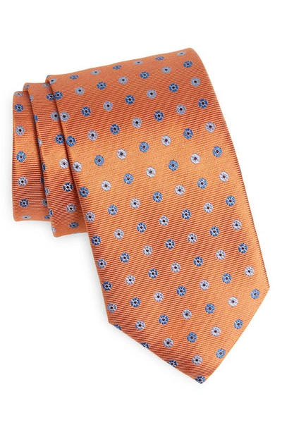 Canali Men's Micro-medallion Silk Tie In Orange