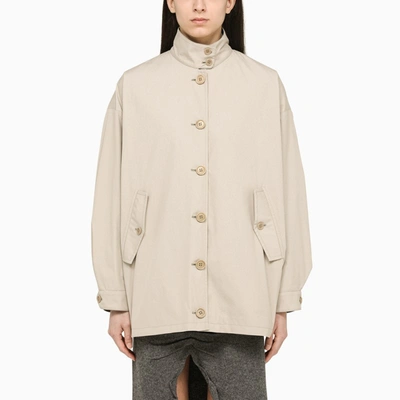 Prada Lightweight Cotton Beige Jacket In Grey