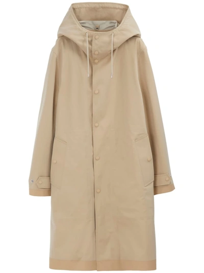 Burberry Beige Parka In Doubled Cotton