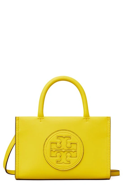 Tory Burch Ella Bio Mini Tote In Limoncello/silver