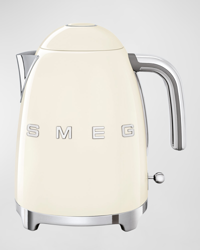 Smeg Retro Electric Kettle, Polished White In Cream