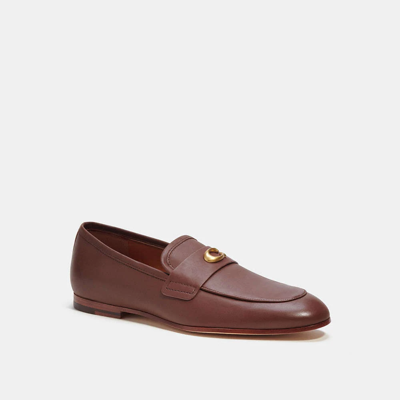 Coach Sculpted Signature Loafer In Saddle