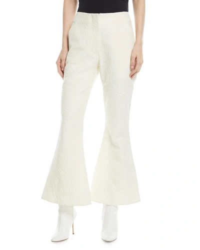 Beaufille Zelus Cotton-blend Jacquard Flared Pants In Ivory