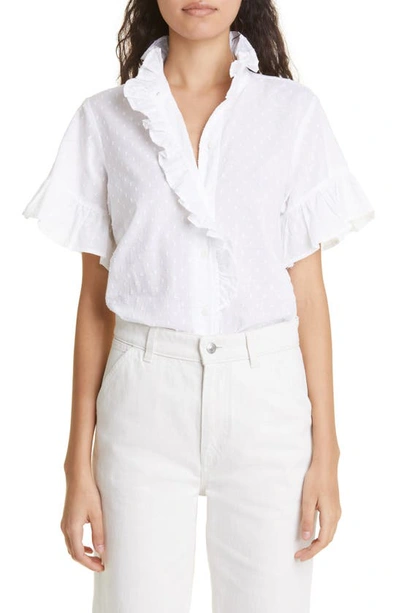Mille Vanessa Top In Swiss Dot Pearl