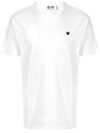 Comme Des Garçons Play Small Black Emblem Cotton Tee In White