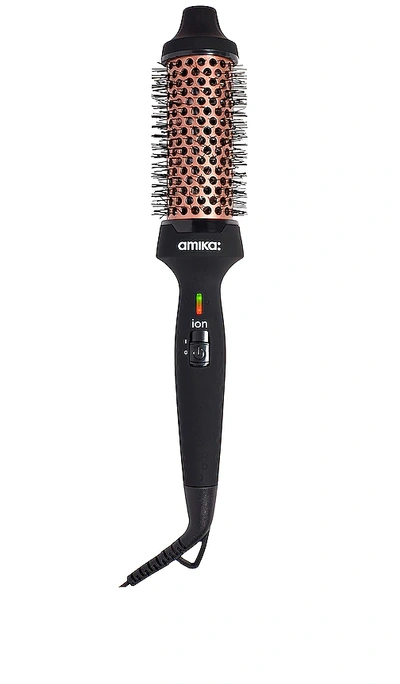 Amika Blowout Babe Thermal Round Hair Brush In Black & Rose Gold