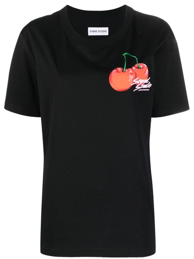 Stand Studio Logo-print Organic Cotton T-shirt In Black