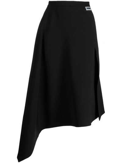 Vetements Asymmetric Midi Skirt In Black