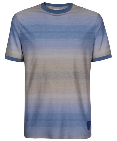 Paul Smith Stripe-pattern Cotton T-shirt In Multi-colored