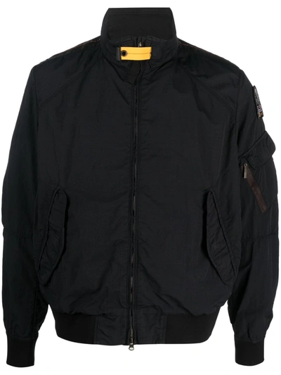 Parajumpers Logo-patch Bomber Jacket In Black