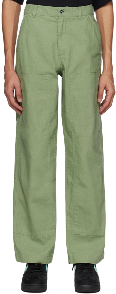 Nike Green Double Panel Trousers In Multicolor