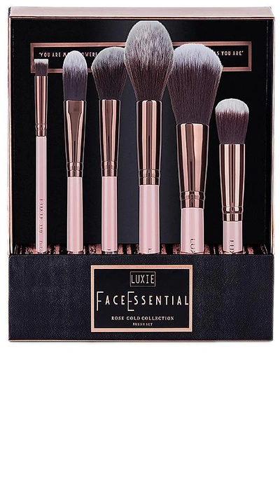 Luxie Rose Gold Face Brush Set In Pink. In N,a