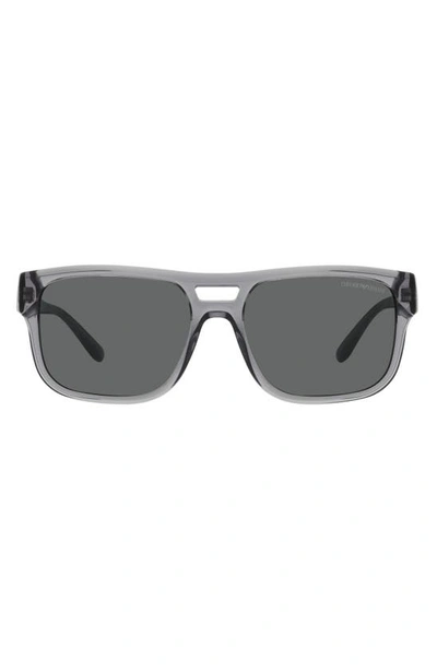 Emporio Armani Official Store Men's Pillow Sunglasses In Grey