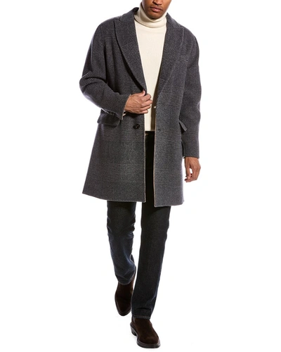 Brunello Cucinelli Wool & Cashmere-blend Coat In Grey