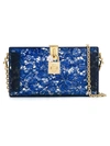 Dolce & Gabbana Dolce Lace Plexiglass Box Clutch In Blue