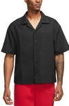 Jordan Essentials Short Sleeve Button-up Camp Shirt In Black