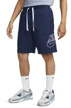 Nike Men's  Sportswear Alumni Woven Flow Shorts In Midnight Navy/white