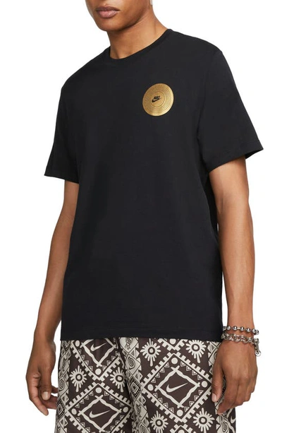 Nike Hiphop Cotton Graphic T-shirt In Black