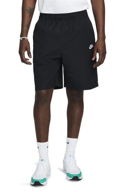 Nike Men's Club Woven Cargo Shorts In White/black/white