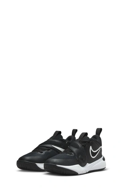 Nike Kids' Team Hustle D 11 Basketball Sneaker In Black/white/black