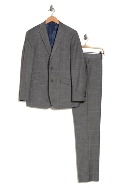 English Laundry Trim Fit Windowpane Suit In Gray