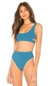 Bond Eye Heatwave Rib Bikini Top In Blue