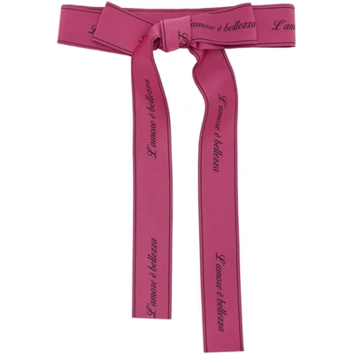 Dolce & Gabbana Pink Ribbon 'l'amore E Bellezza' Belt