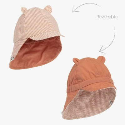 Liewood Babies' Pink & Beige Striped Reversible Sun Hat