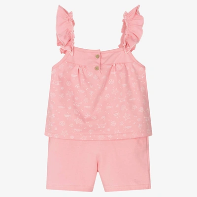 Babidu Kids' Girls Pink Cotton Short Pyjamas