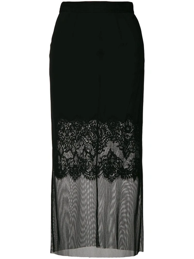 Dolce & Gabbana Layered Lace Pencil Skirt In Black