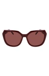 Cole Haan 55mm Polarized Oversize Sunglasses In Burgundy