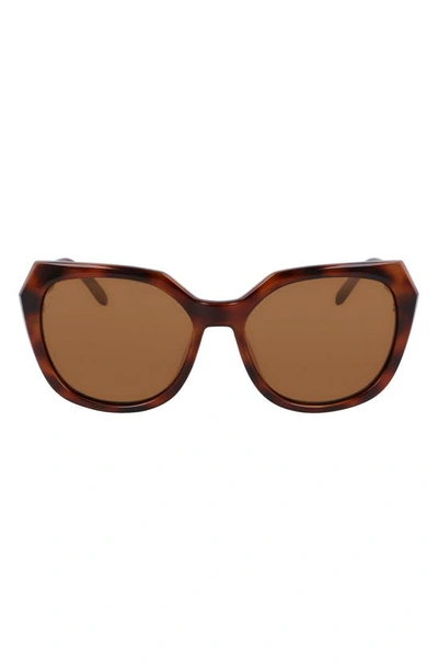 Cole Haan 55mm Polarized Oversize Sunglasses In Tortoise
