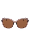 Cole Haan 55mm Polarized Oversize Sunglasses In Taupe Crystal