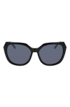 Cole Haan 55mm Polarized Oversize Sunglasses In Black