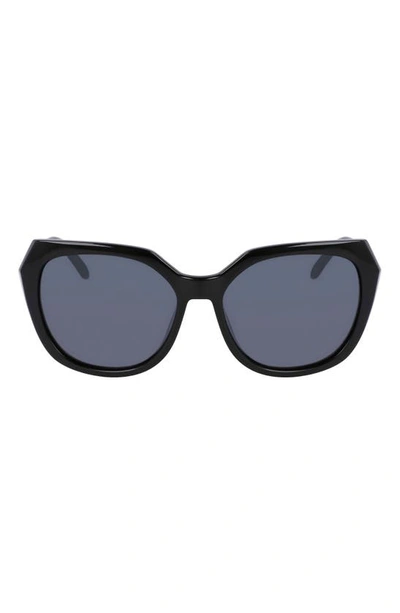 Cole Haan 55mm Polarized Oversize Sunglasses In Black