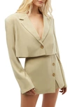 Weworewhat Boxy Cropped Blazer In Oat