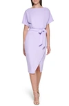 Kensie Tie Front Blouson Dress In Ultra Violet