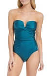 Calvin Klein Tummy Control One-piece Swimsuit In Cypress Shimmer