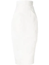 Rick Owens Pencil Midi Skirt In White