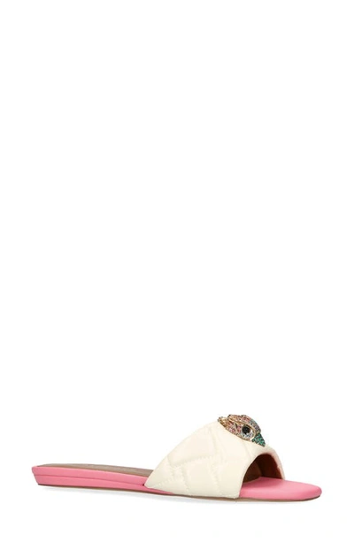 Kurt Geiger Kensington Eagle-embellished Leather Sandals In Bone/comb