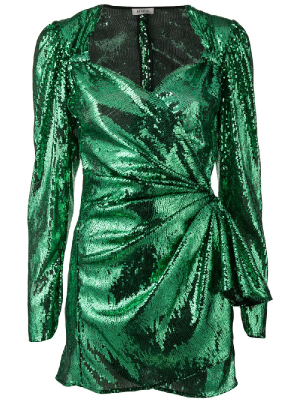 attico green sequin dress