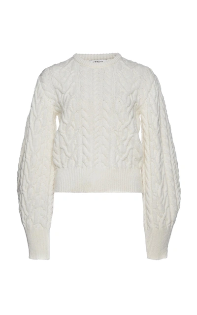 Attico Cable-knit Wool Sweater In White